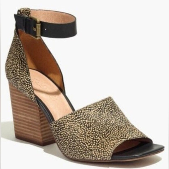 Madewell | Women’s green suede Alena stacked heel open toe ankle strap shoe sz 7 - Picture 2 of 14